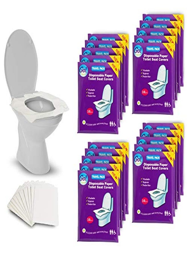 GoHygiene Disposable Paper Toilet Seat Covers 200-Count Pocket Size Travel Packs - Image 1